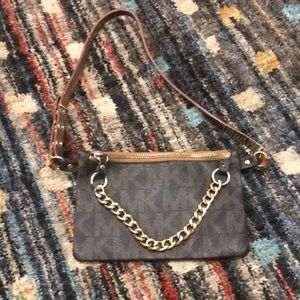 Michael Kors waist bag.  Brown and gold.  EUC.
